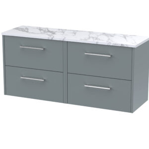 Hudson Reed 1200 Wall Hung 4-Drawer Vanity & Laminate Worktop JNU2324LCM2