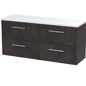 Hudson Reed 1200 Wall Hung 4-Drawer Vanity & Laminate Worktop JNU2624LSW2
