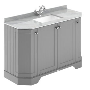 Hudson Reed 1200mm 4-Door Angled Unit & Marble Top 1TH LOF260