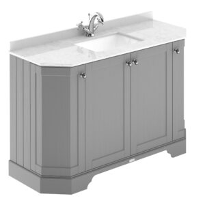 Hudson Reed 1200mm 4-Door Angled Unit & Marble Top 1TH LOF261