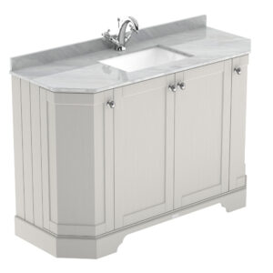 Hudson Reed 1200mm 4-Door Angled Unit & Marble Top 1TH LOF460