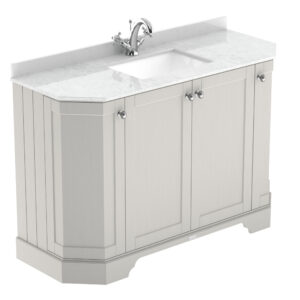 Hudson Reed 1200mm 4-Door Angled Unit & Marble Top 1TH LOF461