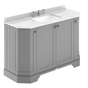 Hudson Reed 1200mm 4-Door Angled Unit & Marble Top 3TH LOF258