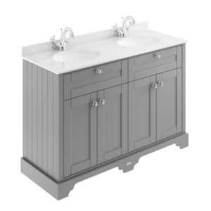 Hudson Reed 1200mm Cabinet & Double Marble Top (1TH) LOF264