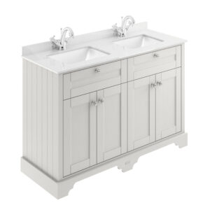 Hudson Reed 1200mm Cabinet & Double Marble Top (1TH) LOF464S