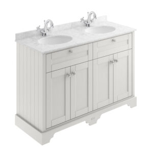 Hudson Reed 1200mm Cabinet & Double Marble Top (1TH) LOF465