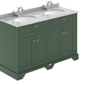 Hudson Reed 1200mm Cabinet & Double Marble Top (1TH) LOF865