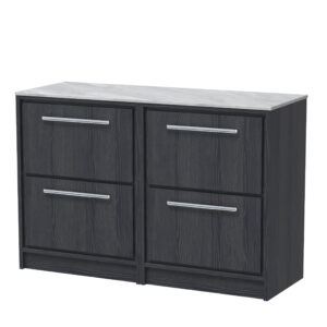 Hudson Reed 1200mm Floor Standing 4-Drawer Vanity with Marble Worktop LIL2233GMT2