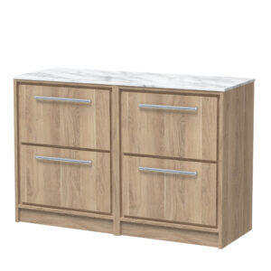 Hudson Reed 1200mm Floor Standing 4-Drawer Vanity with Marble Worktop LIL3033CMT2
