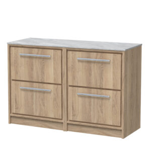 Hudson Reed 1200mm Floor Standing 4-Drawer Vanity with Marble Worktop LIL3033GMT2