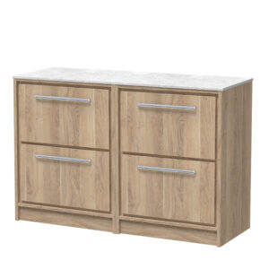 Hudson Reed 1200mm Floor Standing 4-Drawer Vanity with Marble Worktop LIL3033WMT2