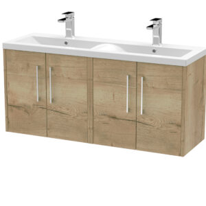 Hudson Reed 1200mm Wall Hung 4 Door Vanity & Double Basin JNU1823F