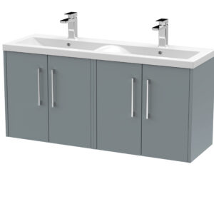 Hudson Reed 1200mm Wall Hung 4 Door Vanity & Double Basin JNU2323F