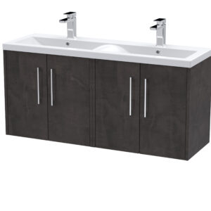 Hudson Reed 1200mm Wall Hung 4 Door Vanity & Double Basin JNU2623F