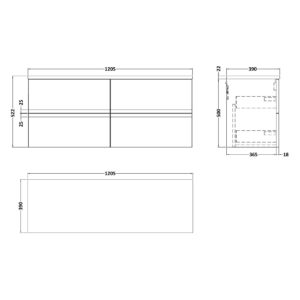 Hudson-Reed-1200mm-Wall-Hung-4-Drawer-Unit-Laminate-Worktop-URB104LSB2-3