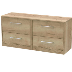 Hudson Reed 1200mm Wall Hung 4 Drawer Vanity & Worktop JNU1824W2