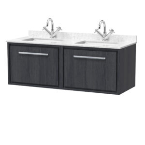 Hudson Reed 1200mm Wall Hung Single Drawer Vanity with Marble Worktop Basin LIL2222WS2