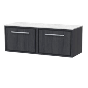 Hudson Reed 1200mm Wall Hung Single Drawer Vanity with Marble Worktop LIL2222WMT2
