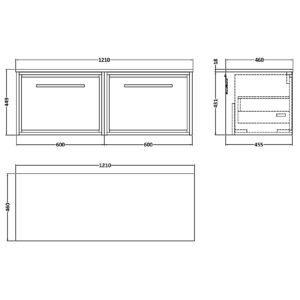 Hudson-Reed-1200mm-Wall-Hung-Single-Drawer-Vanity-with-Marble-Worktop-LIL2722CMT2-3