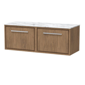 Hudson Reed 1200mm Wall Hung Single Drawer Vanity with Marble Worktop LIL2722CMT2