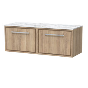 Hudson Reed 1200mm Wall Hung Single Drawer Vanity with Marble Worktop LIL3022CMT2