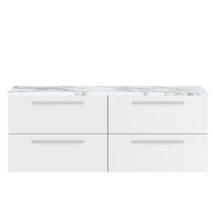 Hudson Reed 1400mm Wall Hung 4-Drawer Unit & Laminate Worktop QUA001LCM