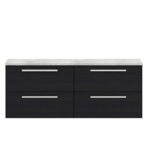 Hudson Reed 1400mm Wall Hung 4-Drawer Unit & Laminate Worktop QUA003LBG