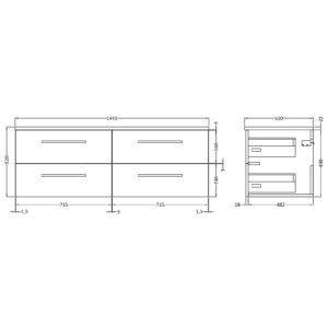 Hudson-Reed-1400mm-Wall-Hung-4-Drawer-Unit-Laminate-Worktop-QUA003LSB-3