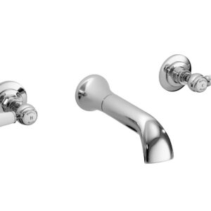 Hudson Reed 3 Tap Hole Wall Mounted Basin Mixer BC317HL