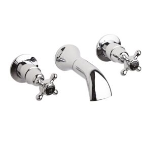 Hudson Reed 3 Tap Hole Wall Mounted Basin Mixer BC417DX