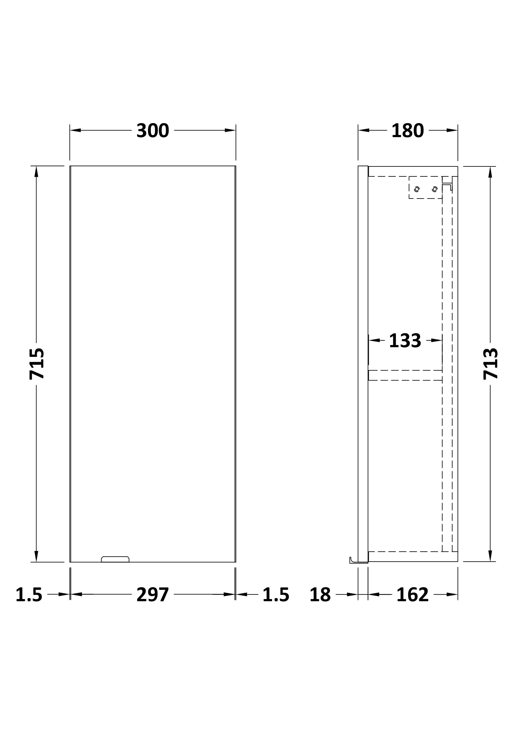 Hudson Reed 300mm Wall Unit OFF151 - Image 3
