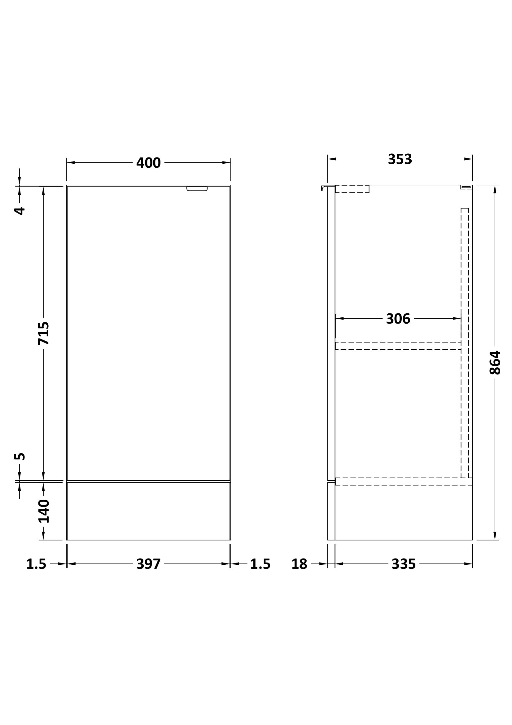 Hudson Reed 400mm Base Unit OFF184 - Image 3