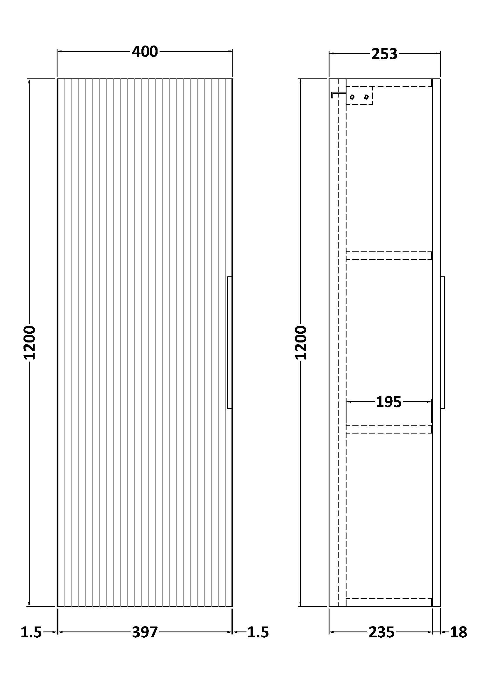 Hudson Reed 400mm Tall Unit FLU162 - Image 2