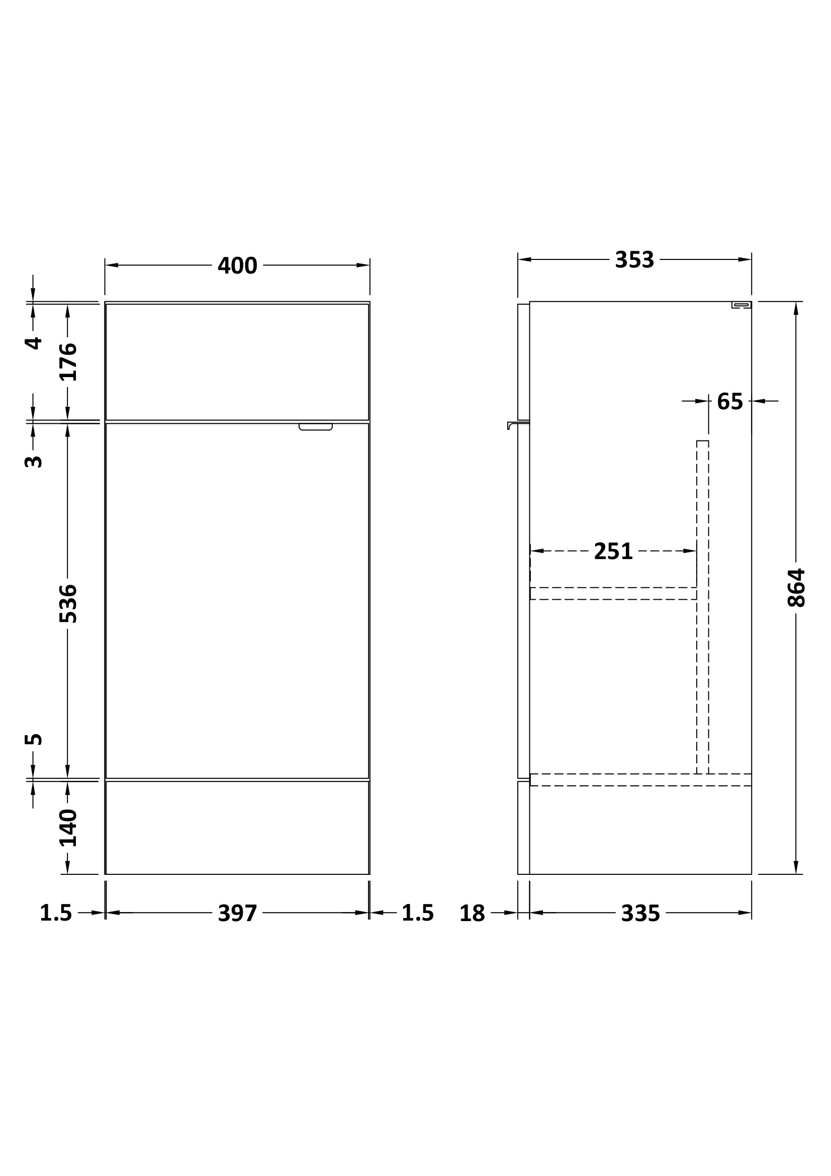Hudson Reed 400mm Vanity Unit OFF104 - Image 3