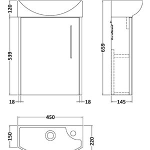 Hudson-Reed-440mm-Wall-Hung-1-Door-Unit-1TH-Basin-LH-JNU2961L-3