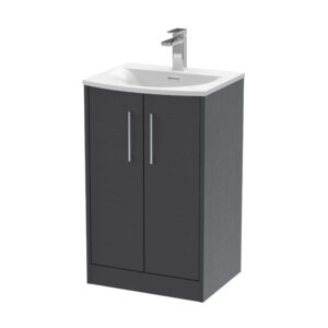 Hudson Reed 500mm Floor Standing 2 Door Vanity & Basin 4 JNU2201G