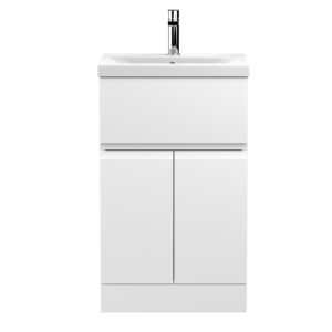 Hudson Reed 500mm Floor Standing 2-Door/Drawer Vanity Unit & Basin 1 URB101A