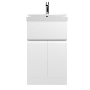 Hudson Reed 500mm Floor Standing 2-Door/Drawer Vanity Unit & Basin 3 URB101D