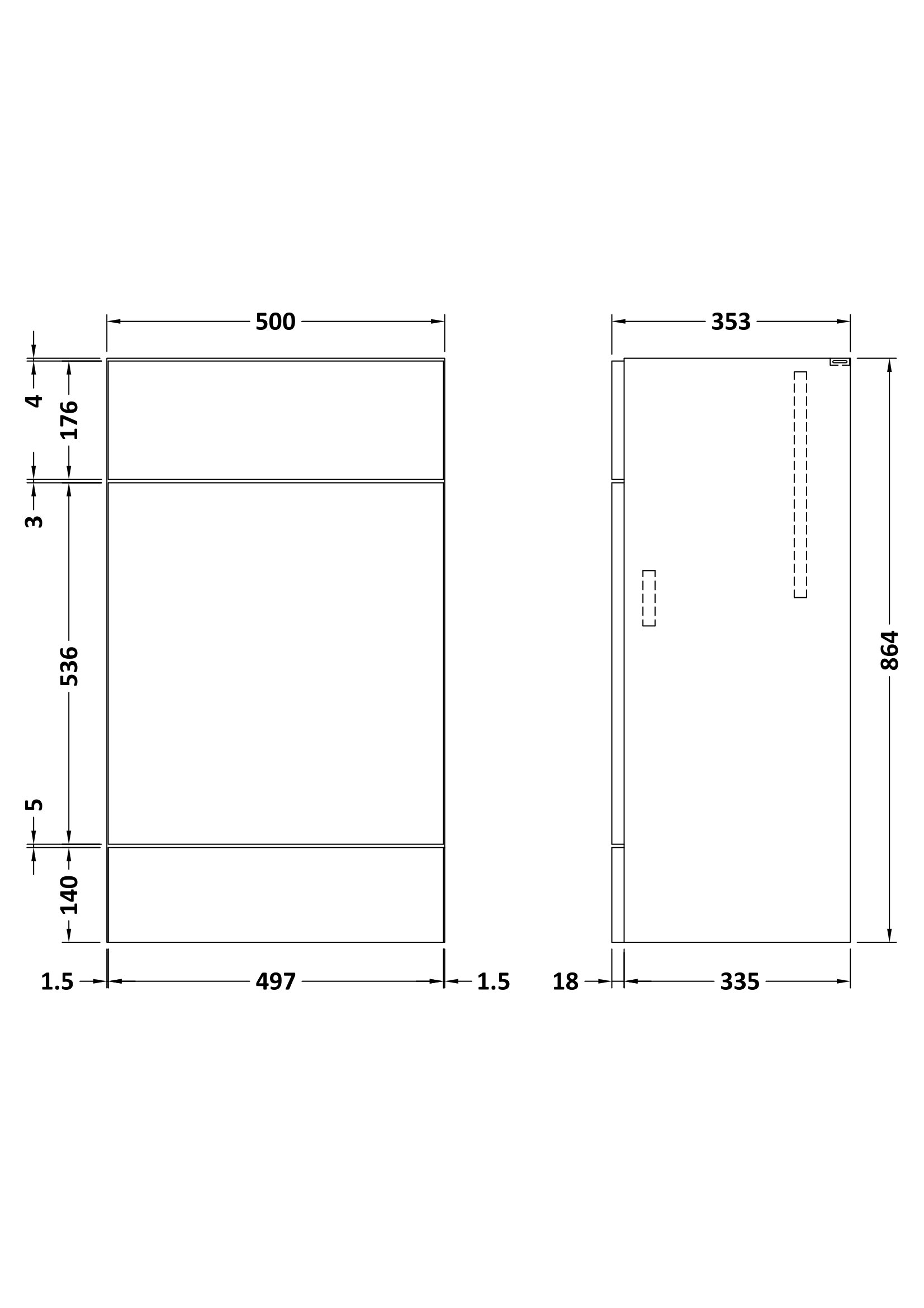 Hudson Reed 500mm WC Unit OFF146 - Image 3