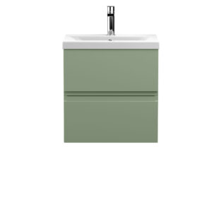 Hudson Reed 500mm Wall Hung 2 Drawer Unit & Basin 1 URB802A