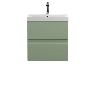 Hudson Reed 500mm Wall Hung 2 Drawer Unit & Basin 3 URB802D