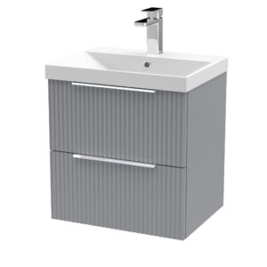 Hudson Reed 500mm Wall Hung 2 Drawer Vanity & Basin 3 DFF292D