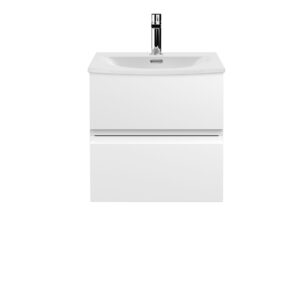 Hudson Reed 500mm Wall Hung 2 Drawer Vanity Unit & Basin 4 URB102G