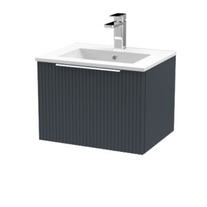 Hudson Reed 500mm Wall Hung Single Drawer Vanity & Basin 2 DFF1491B