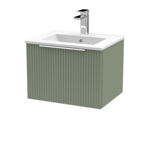 Hudson Reed 500mm Wall Hung Single Drawer Vanity & Basin 2 DFF891B
