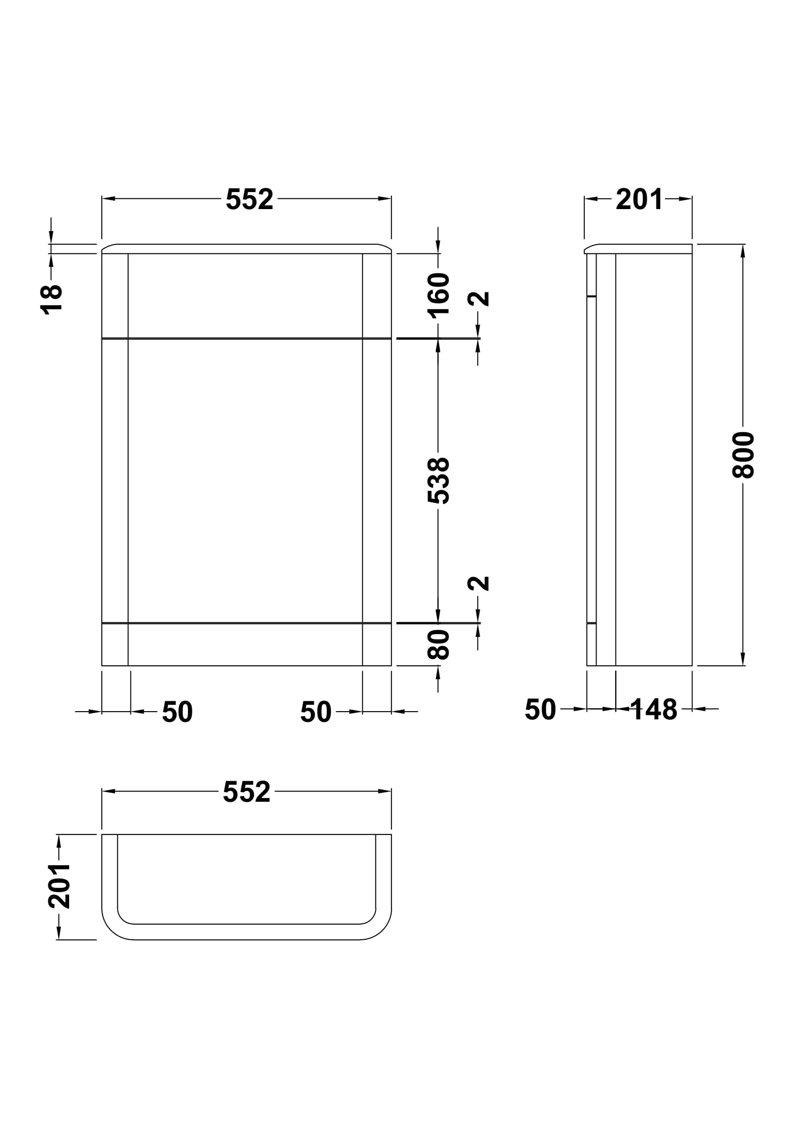 Hudson Reed 550mm WC Unit CUR841 - Image 2