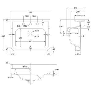 Hudson-Reed-560mm-Basin-3-Tap-Hole-NCS884B-3