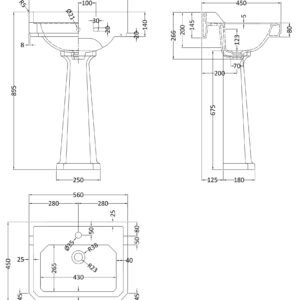 Hudson-Reed-560mm-Basin-Pedestal-1-Tap-Hole-CCR016-3