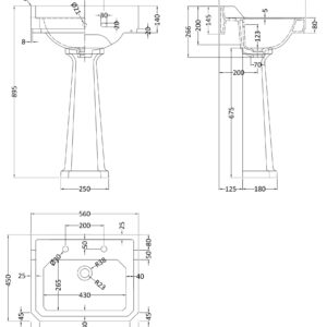 Hudson-Reed-560mm-Basin-Pedestal-2-Tap-Hole-CCR019-3