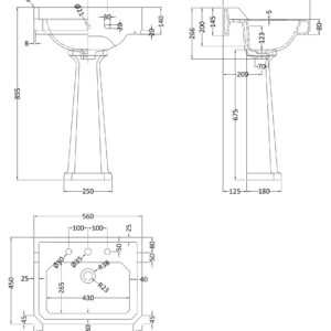 Hudson-Reed-560mm-Basin-Pedestal-3-Tap-Hole-CCR021-3